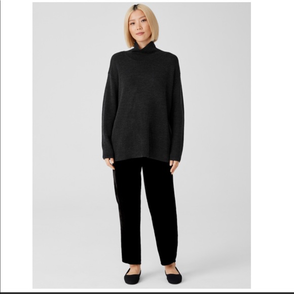 NWT EILEEN FISHER MERINO TURTLENECK TOP IN RESPONSIBLE WOOL - Picture 5 of 16